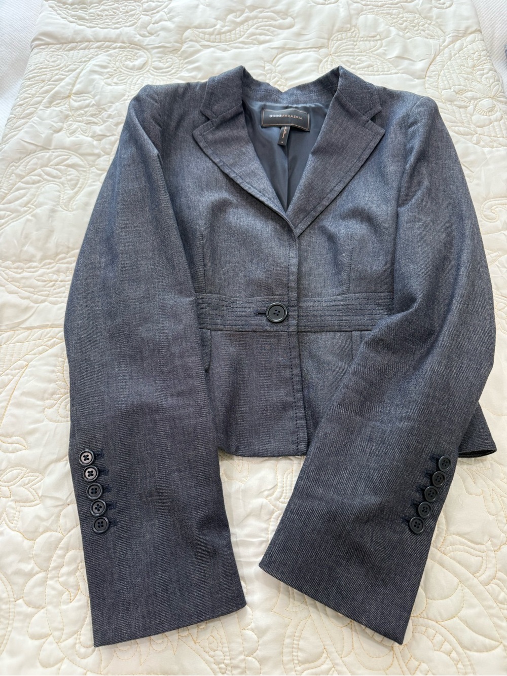 BCBG MaxAzria Grey Women's Tailored Blazer Jacket